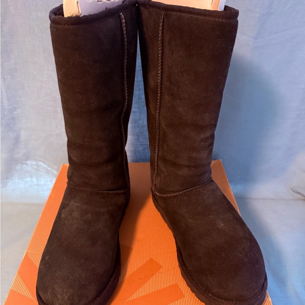 UGG Black Suede Tall Boots - Size 9